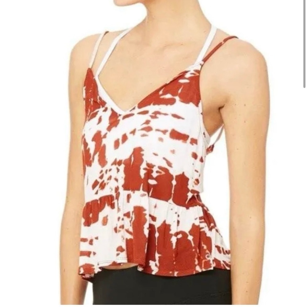 ALO Yoga Red and White Tank Top